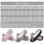 MIXIN Women's Ballerina House Cozy Slippers with Bow and Anti-Slip Sole for Indoor Comfort