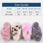 Real Fancy Fuzzy Slippers for Women - Fluffy Crossover Faux Fur House Slipper Open Toe Memory Foam Slippers