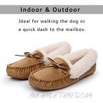 Real Fancy Women's Moccasin Slippers - Slip On House Slipper Warm Faux Fur Lined Indoor Outdoor Shoe