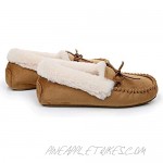 Real Fancy Women's Moccasin Slippers - Slip On House Slipper Warm Faux Fur Lined Indoor Outdoor Shoe
