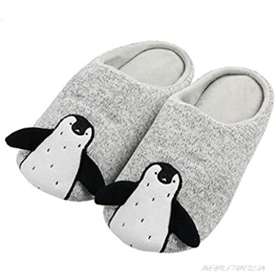 Sanfiago Knitted Penguin Animal Lovers Slippers Non-Slip Soft Memory Foam Home Cozy Slipper Gifts for Men Women Indoor Outdoor
