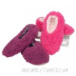 Two Tone Womens Plush Lined Cozy Non Slip Indoor Soft Slippers