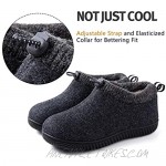 ULTRAIDEAS Women's Cosy Memory Foam Woollen Slippers with Elasticated Collar Warm Closed Back House Shoes with Indoor Outdoor Anti-Skid Rubber Sole
