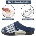 Wishcotton Womens Cozy Breathable Christmas Style Memory Foam Slippers Nonslip Rubber Sole House Shoes