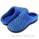 Wishcotton Women's Cozy Knit Memory Foam Slippers Coral Velvet Lining Indoor/Outdoor House Shoes