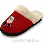 Women's Comfy Faux Fur House Slipper Scuff Memory Foam Slip on Anti-skid Sole Christmas slippers