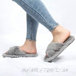 Women's Cross Band Slippers Soft Plush Fleece House Shoes for Indoor Outdoor
