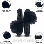 Women's Cute Fluffy Open Toe Faux Fur Comfy Slides Slippers House Outdoor Sandals