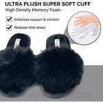 Women's Cute Fluffy Open Toe Faux Fur Comfy Slides Slippers House Outdoor Sandals