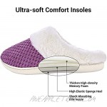 Women's Fuzzy Slippers Slip On House Shoes Memory Foam Comfort Plush Fur Lining Indoor Outdoor Anti-Slip
