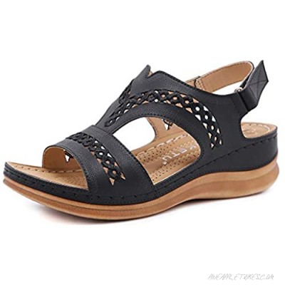 ZAPZEAL Wedge Sandals for Women Open Toe Lightweight Walking Sandals Boho Beach Flip Flops Outdoor Casual Summer Slip On Shoes Size 6-11 US
