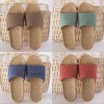 ZucpBF Summer Linen Slippers Linen Silent Indoor Shoes Open Toe Flax Tatami Slippers Offwhite US 7-8