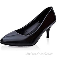 Court Shoes for Women Retro Pointed Toe Slip-On Solid Color Dress Shoes Classic Kitten Heel Non-Slip Lightweight Pumps