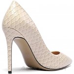 Eldof Women's Classic Dress Pumps Shoes Sexy Pointy Toe 4 Stiletto High Heels Office Formal Slip On Size 5-13