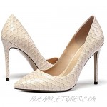 Eldof Women's Classic Dress Pumps Shoes Sexy Pointy Toe 4 Stiletto High Heels Office Formal Slip On Size 5-13