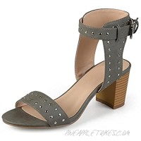 Journee Collection Womens Studded Faux Leather High Heels