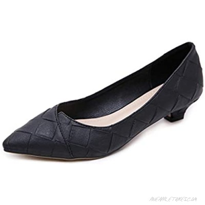 Slduv7 Women Fashion Simple Pointed Low Heel Pumps Shoes