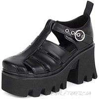 SO SIMPOK Women's Goth Patent Leather Pumps Sweet Party Lolita Mary Janes Platform