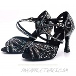 TDA Women's Peep Toe Cross Strap Glitter Synthetic Rhinestones Salsa Tango Social Latin Modern Wedding Dance Shoes