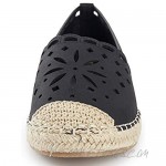 Alexis Leroy Women’s Closed Toe Perforated Slip On Espadrilles Loafer Flat