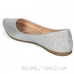 Alrisco Women Glitter Pointy Toe Slip On Ballet Flat HH86