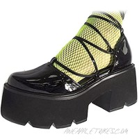 GERULATA Women's Cosplay Lolita Mary Janes Platform Shoes Goth Party Chunky Heel Pumps