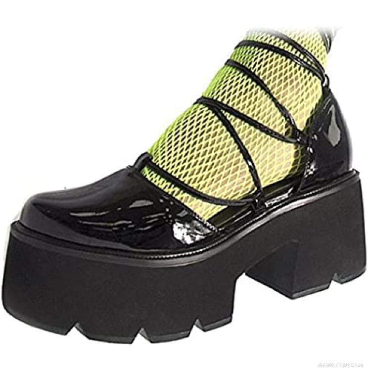 GERULATA Women's Cosplay Lolita Mary Janes Platform Shoes Goth Party Chunky Heel Pumps