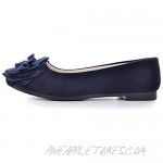 Hee grand Women Faux Suede Solid Shallow Ballet Silp on Round Toe Flats Black