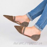 Journee Collection Womens Faux Suede Pointed Toe Flats