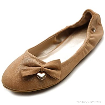 Ollio Women's Shoe Ribbon Accent Comfort Ballet Flat
