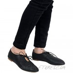 Pinpochyaw Ballet Flats for Women Slip On Flat Leather Shoes with Bows