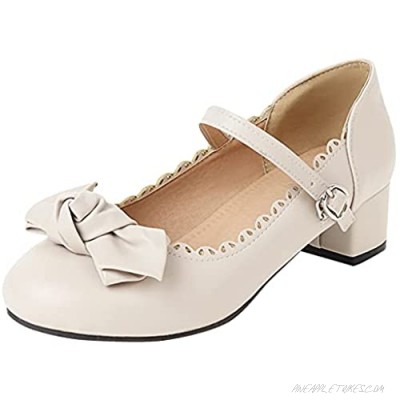 Show Shine Women's Bows Strappy Mary Janes Shoes