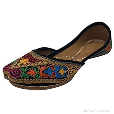 Stop n Style Women Multicoloured Punjabi Jutti Ethnic Mojari Handmade Multi Jutti Indian Shoes Handmade Shoes