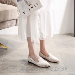 URELEGAN Women Pointed Toe Dress Ballet Flats Shoes Comfortable Velvet Slip on Loafers