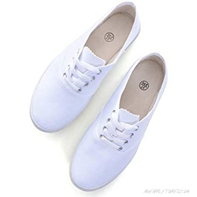 Women's Low Heel Canvas Flats Slip on Round Toe Comfortable Flats Shoes