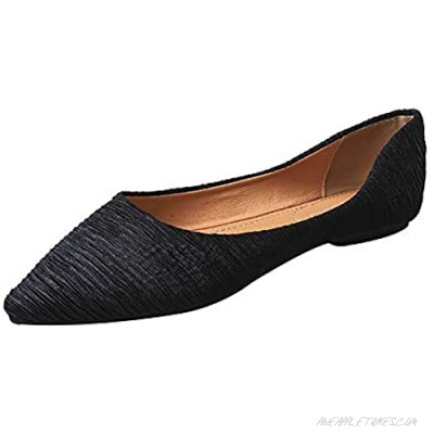 Women's Pointy Toe Ballet Flats Comfortable Slip-on Casual Dress Walking Shoes