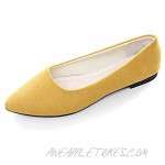 Women's Slip on Flats Pointed Toe Solid Classic Pease Shoes Soft Comfortable Suede Flat Shoes