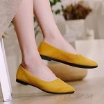 Women's Slip on Flats Pointed Toe Solid Classic Pease Shoes Soft Comfortable Suede Flat Shoes