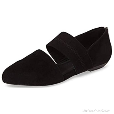 YDN Women's Casual Mary Jane Flats Pointy Toe Elastic Strap D'Orsay Comfy Ballet Shoes