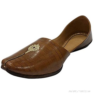 Brown Jutti for Men's Mens Brown Mojari Indian Shoes Handmade Shoes Khussa Shoes Ethnic Shoes