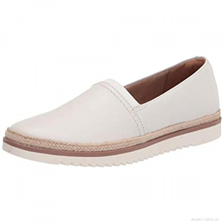 Clarks Women's Serena Paige Loafer Flat White Leather