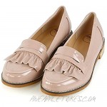 ESSEX GLAM Womens Flat Penny Loafers Synthetic Leather Mocassin Shoes