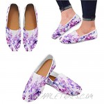 InterestPrint Purple Floral Women's Loafers Casual Slip On Flats