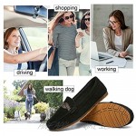 katliu Women's Loafers Comfortable Slip On Flat Shoes Suede Moccasin Slippers Black