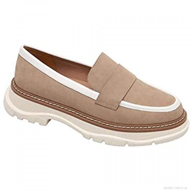 Linea Paolo - Minka - This Season's Must-Have Two-Tone Lug Sole Welted Loafer in Leather or Nubuck