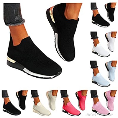 melupa Women's Walking Shoes Casual Sock Sneakers Breathe Mesh Slip On Wedge Platform Loafers Lady Girls Modern Jazz Dance Easy Shoes