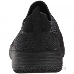 Propet Women's Wash N Wear Slip-On Knit Slip Resistant Sneaker Loafer Black/Dark Grey 7.5 X-Wide
