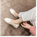 QSCQ Women's Casual Round Toe Espadrilles Loafers Comfort Slip On Flats Driving Office Loafer Shoes