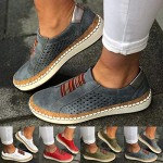 Women’s Sneaker Flat Shoes Cutout Slip-On Sport Hollow-Out Round Toe Business Loafers Ankle Booties