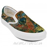 Women's Van-Gogh-Sunflower-Pattern- Loafers Slip on Sneaker Low Top Canvas Shoes